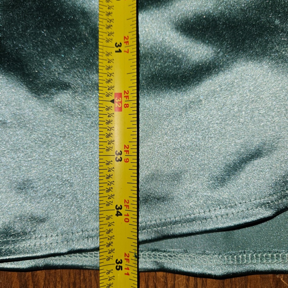 NWT Lulus Sage Blue Satin Cowl Neck Faux Wrap Mini Cocktail Dress Size XL NWT - Picture 5 of 7